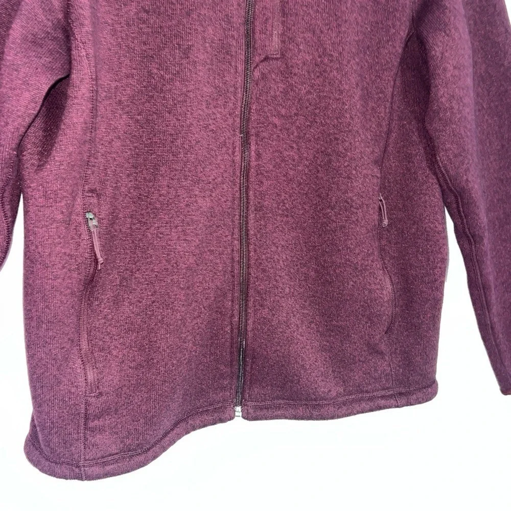 The North Face Men's Maroon full‎ zip up fleece jacket size Large